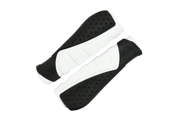 Грипсы MTB HL-G301 130mm, эргономические, резина, черно-белые